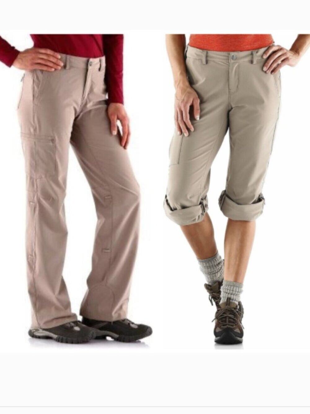 REI Sahara Women's Adjustable Length Roll-Up Hiking Pants Size 10